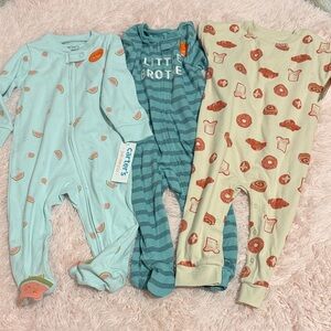 BUNDLE!!!! Carter's and cat & jack Kids One Piece Footies - Aqua, Teal, Beige